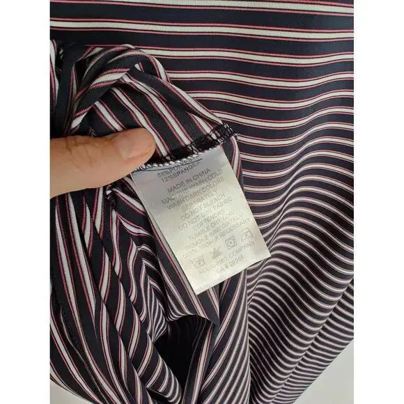 FootJoy Shirt Polo Striped Blue Red 2XL Short Sleeve Athletic Golf 28112 - Picture 7 of 7